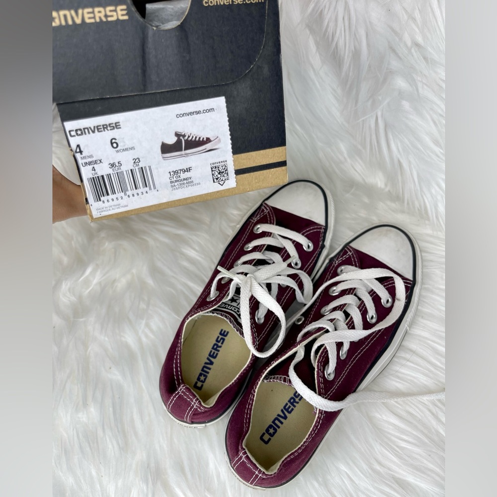 Burgundy Converse - Picture 2 of 3